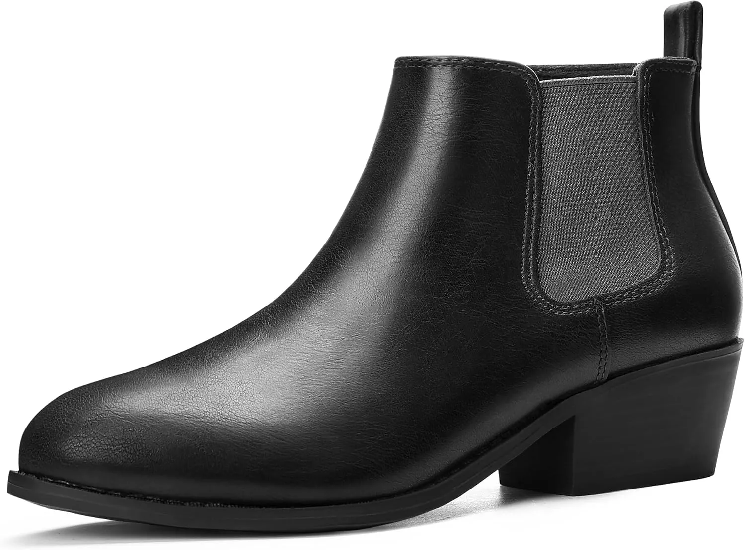 MIXIN Chelsea Boots Women Fashion Ankle Booties Classic Low Heel Side Zip Shoes for Women Black Brown
