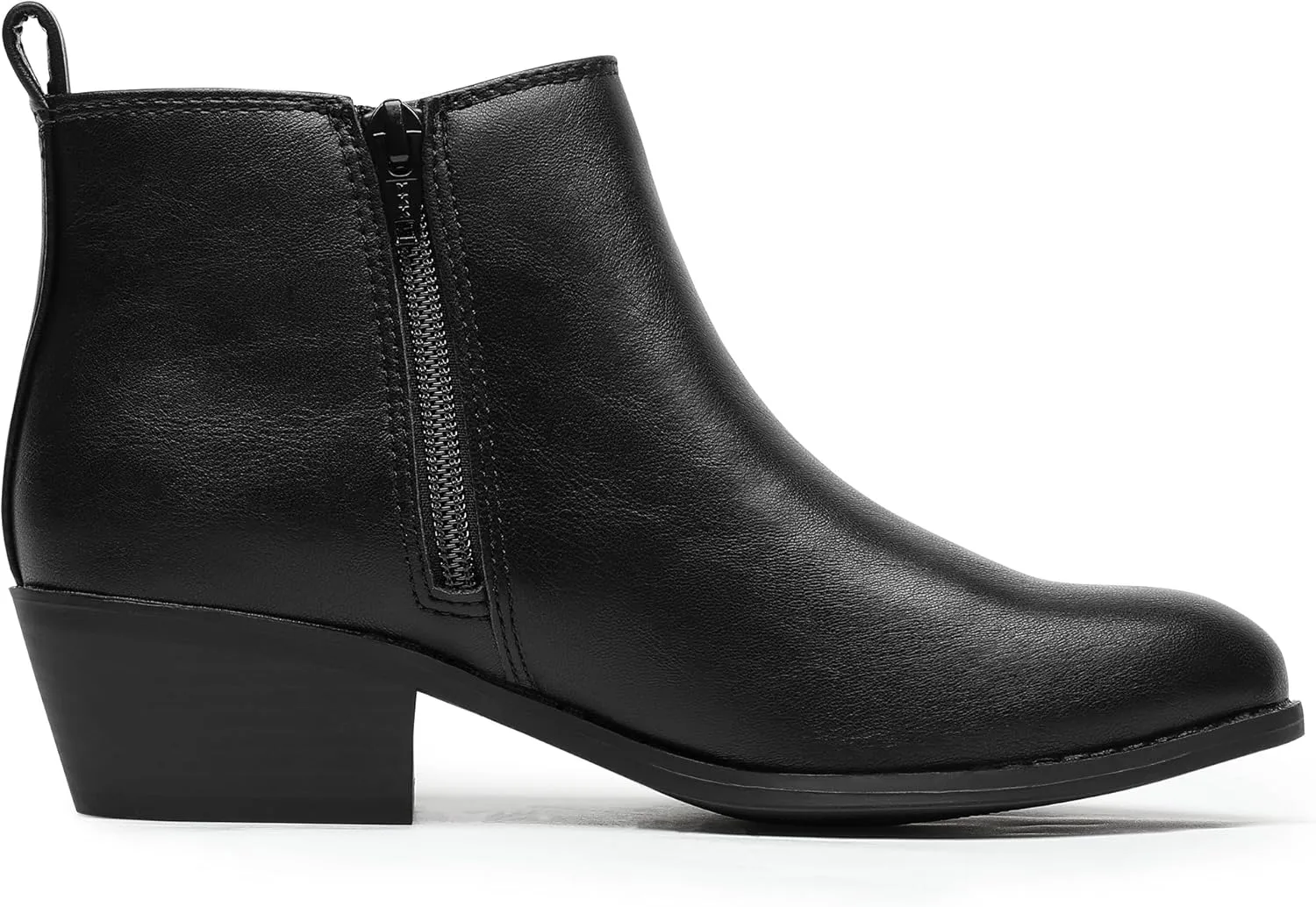 MIXIN Chelsea Boots Women Fashion Ankle Booties Classic Low Heel Side Zip Shoes for Women Black Brown