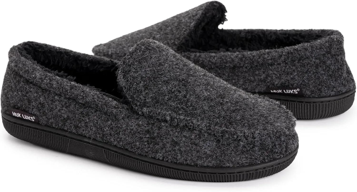MUK LUKS men's Faux Wool Moccasin