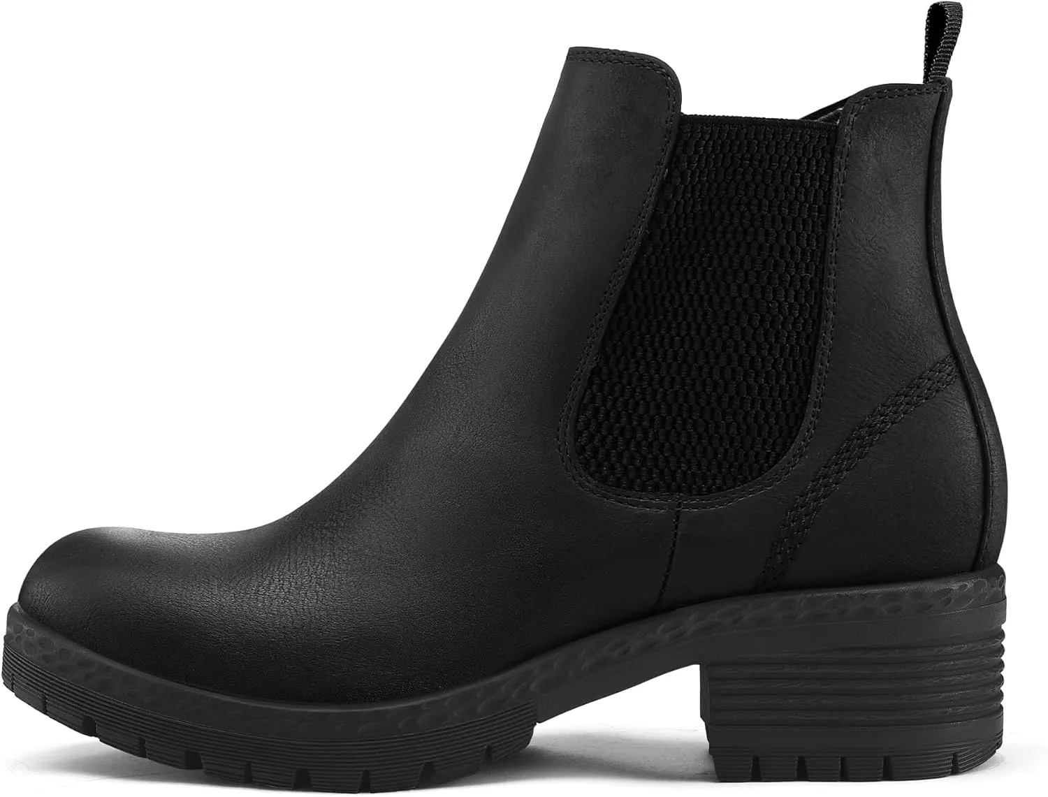 mysoft Women's Chelsea Ankle Boots Side Zipper Chunky Block Low Heel Booties Lug Sole Short Boots