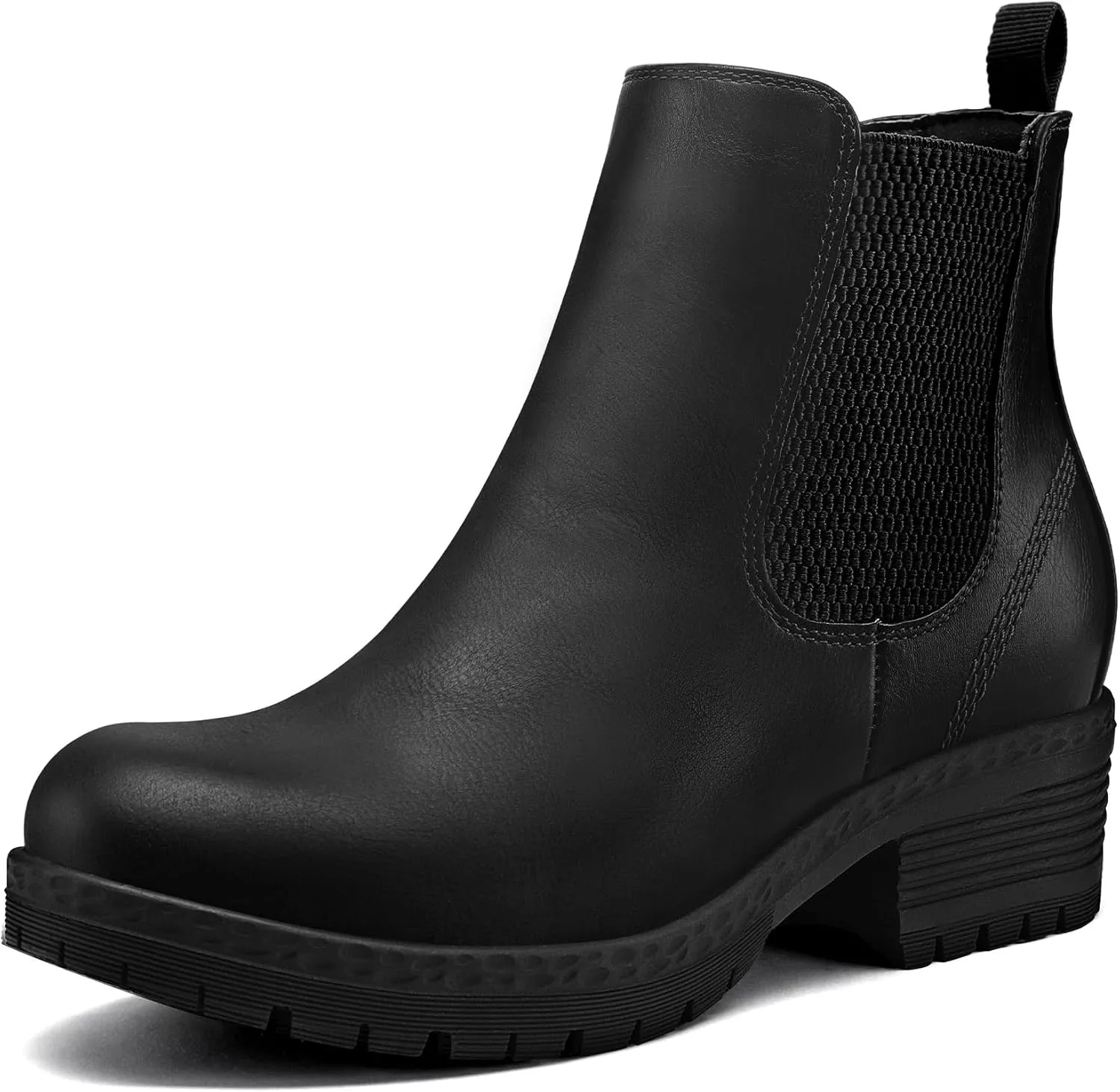 mysoft Women's Chelsea Ankle Boots Side Zipper Chunky Block Low Heel Booties Lug Sole Short Boots