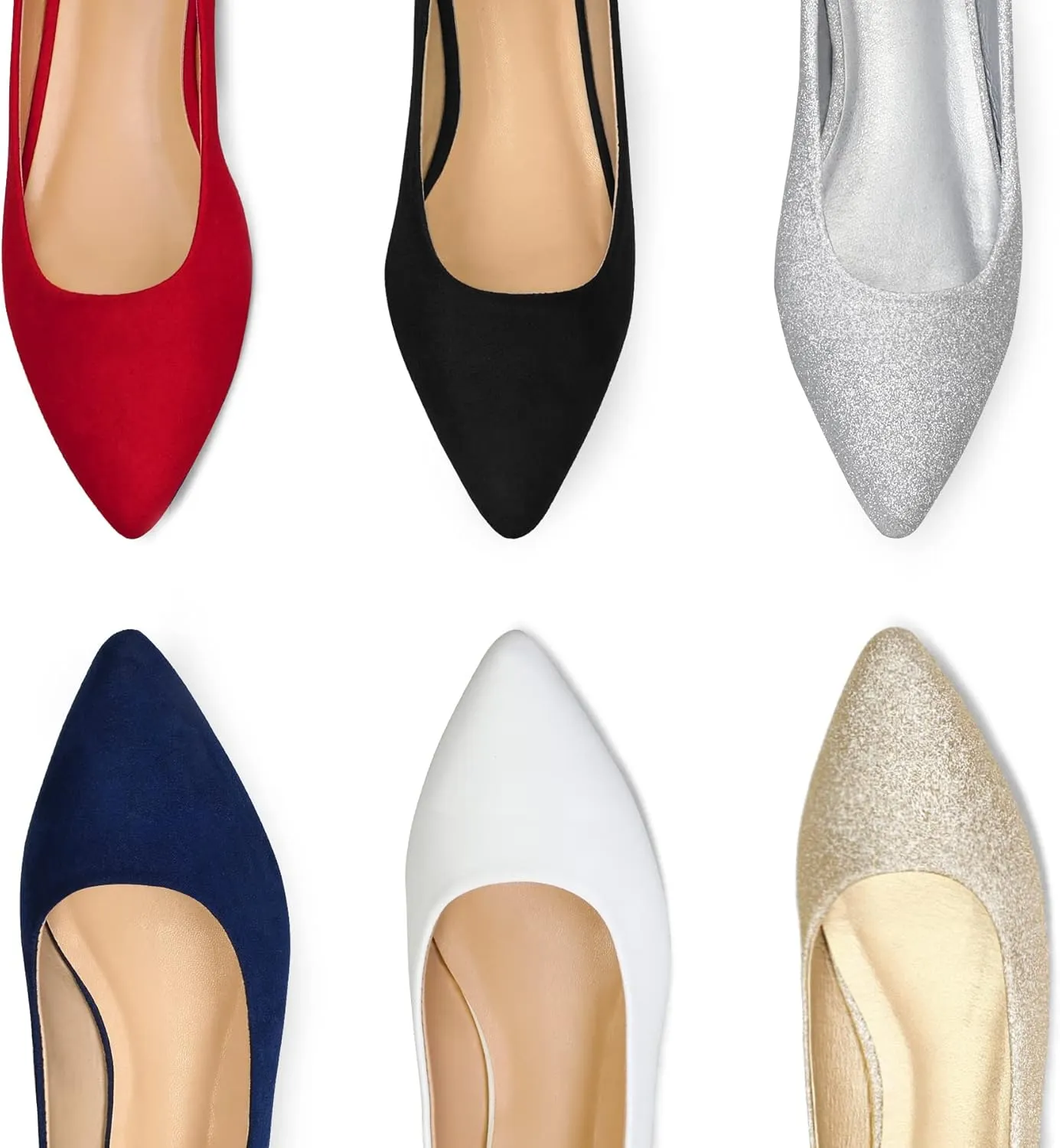 mysoft Women's Pointed Toe Ballet Flats Slip On Dress Shoes with Comfort Heel Protection