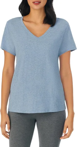 Nautica Womens Sleep Shirt - Lightweight, Breathable Pajama Top - Cotton Knit Jersey V-Neck Sleepwear and Loungewear