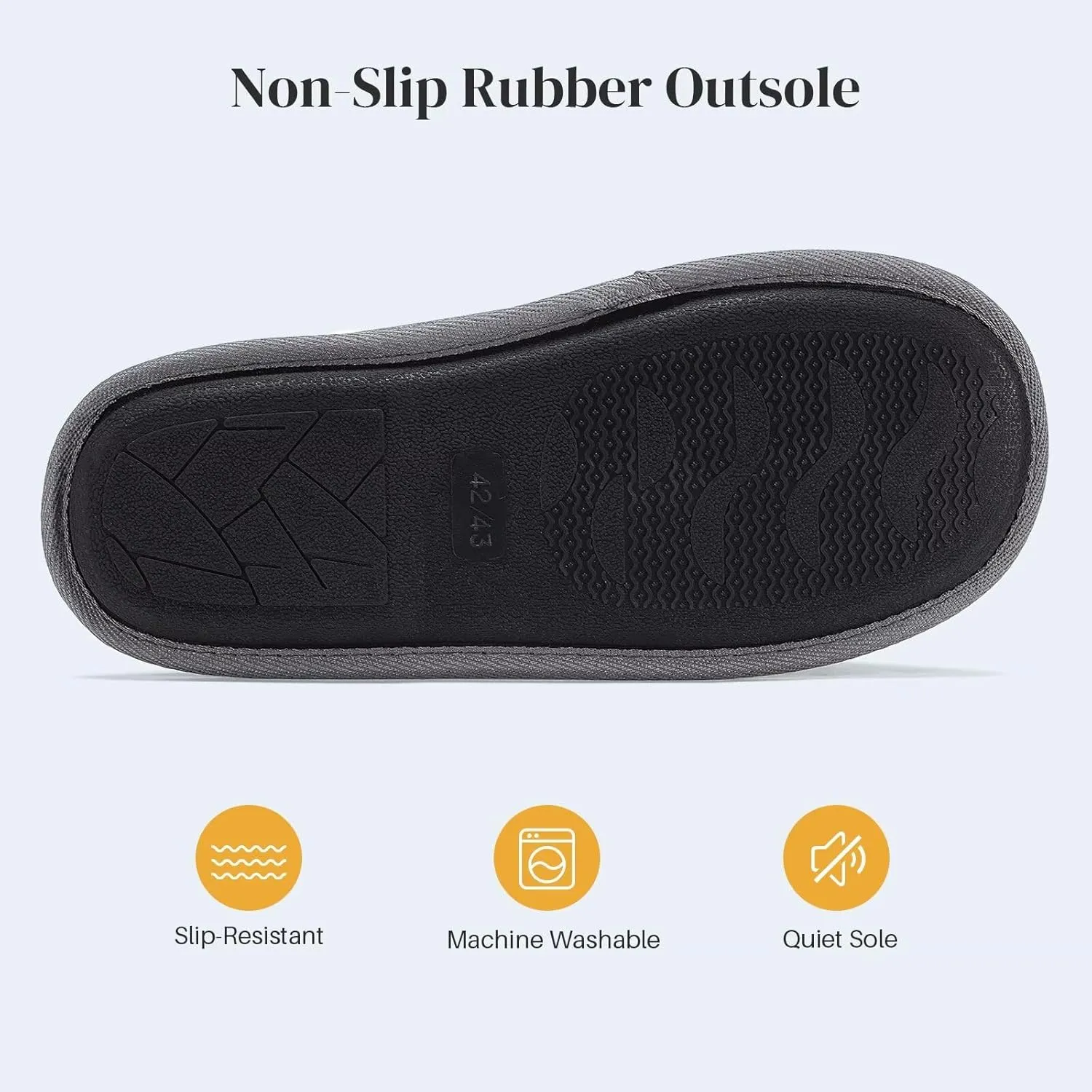 NineCiFun Mens House Scuff Slippers Slip On Warm Bedroom Solid Waffle Upper Slippers Lightweight Non-slip Indoor/Outdoor House Shoes
