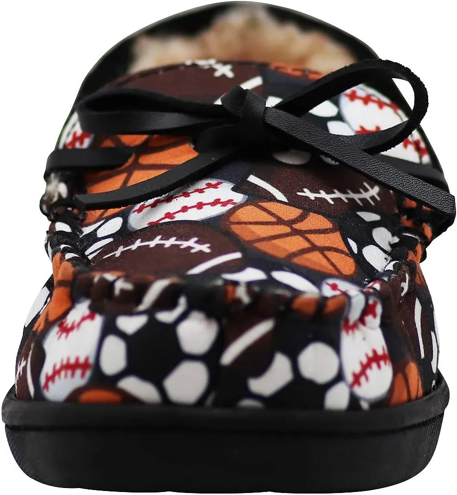 NORTY Toddler/Little Kid/Big Kid Fabric & Suede Trim Moccasin Slippers - Runs 2 Sizes Small