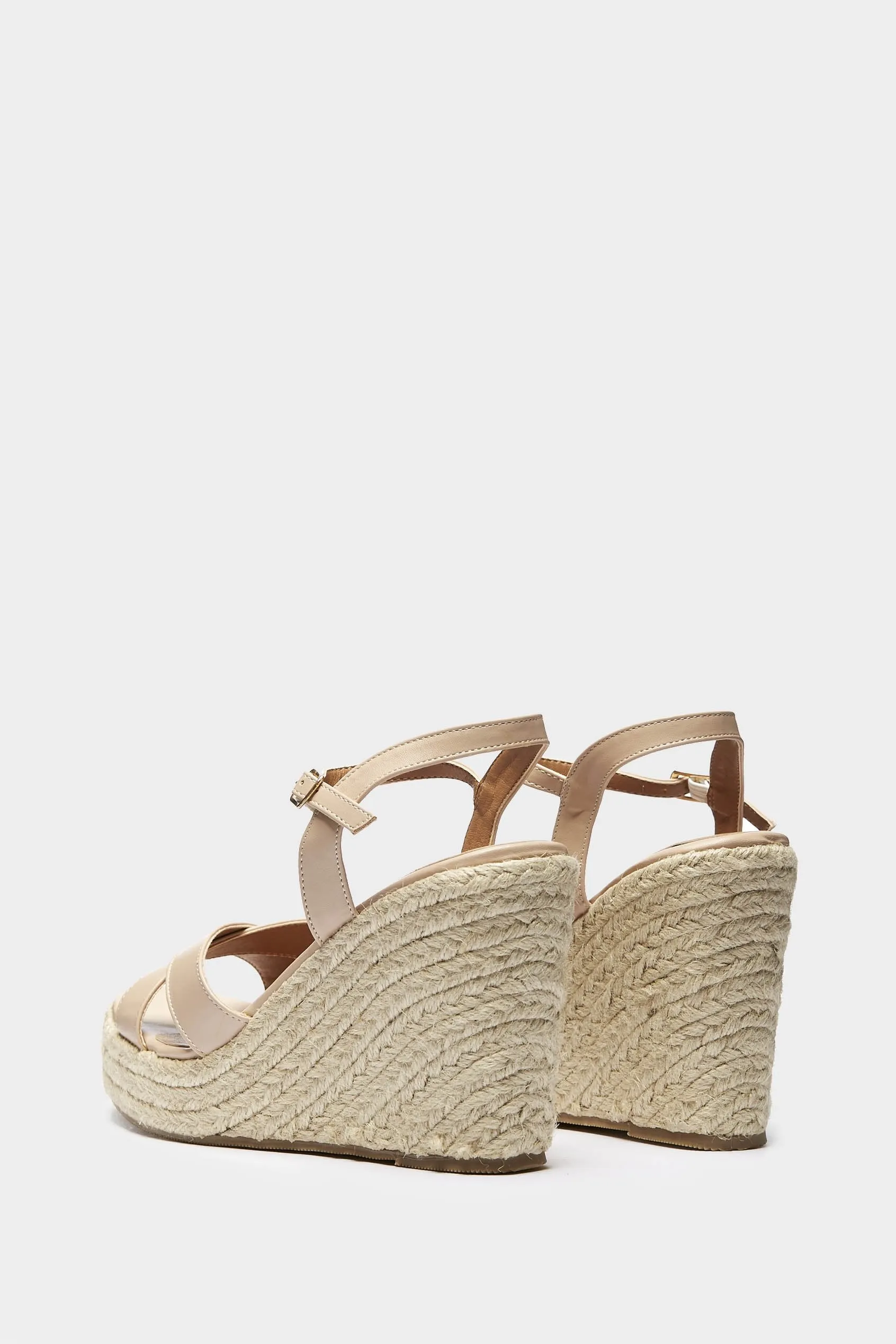 Nude X Strap Espadrille Wedges