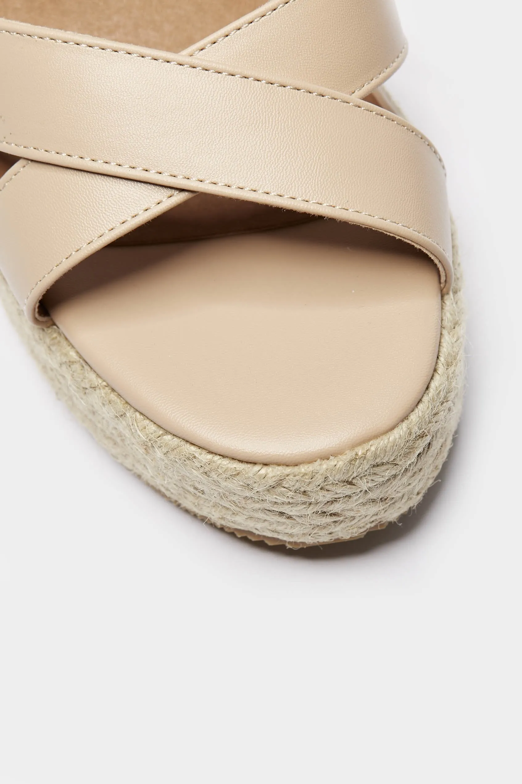 Nude X Strap Espadrille Wedges