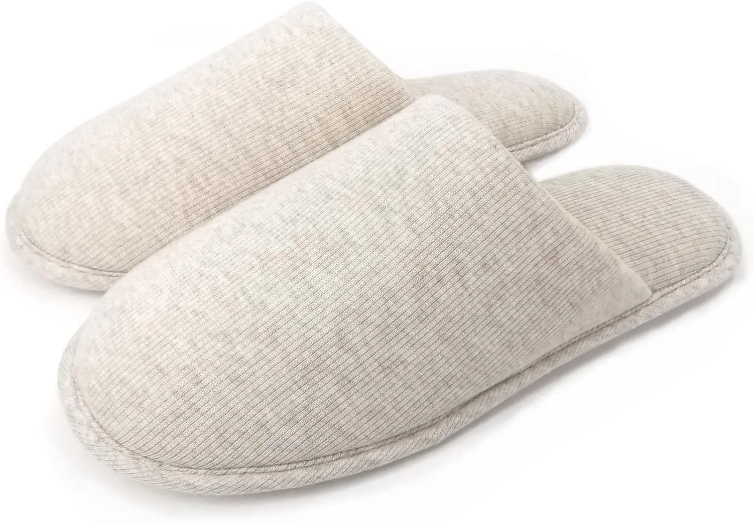 ofoot Womens Indoor Memory Foam Cotton Scuff Slippers Slip On Summer House Shoes Flats Breathable Lightweight Washable Non Skid Rubber Soles