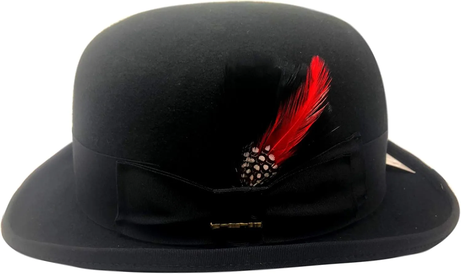 One Fresh Classic Bowler Derby 100% Wool Dress Folk Curled Brim Hat