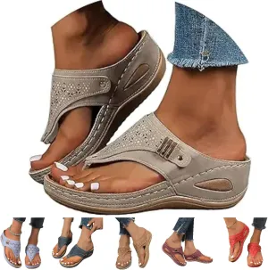 Orthopedic Sandals for Women Summer Dressy Comfortable Shoes Arch Support Wedge Non Slip Flip Flops 2025