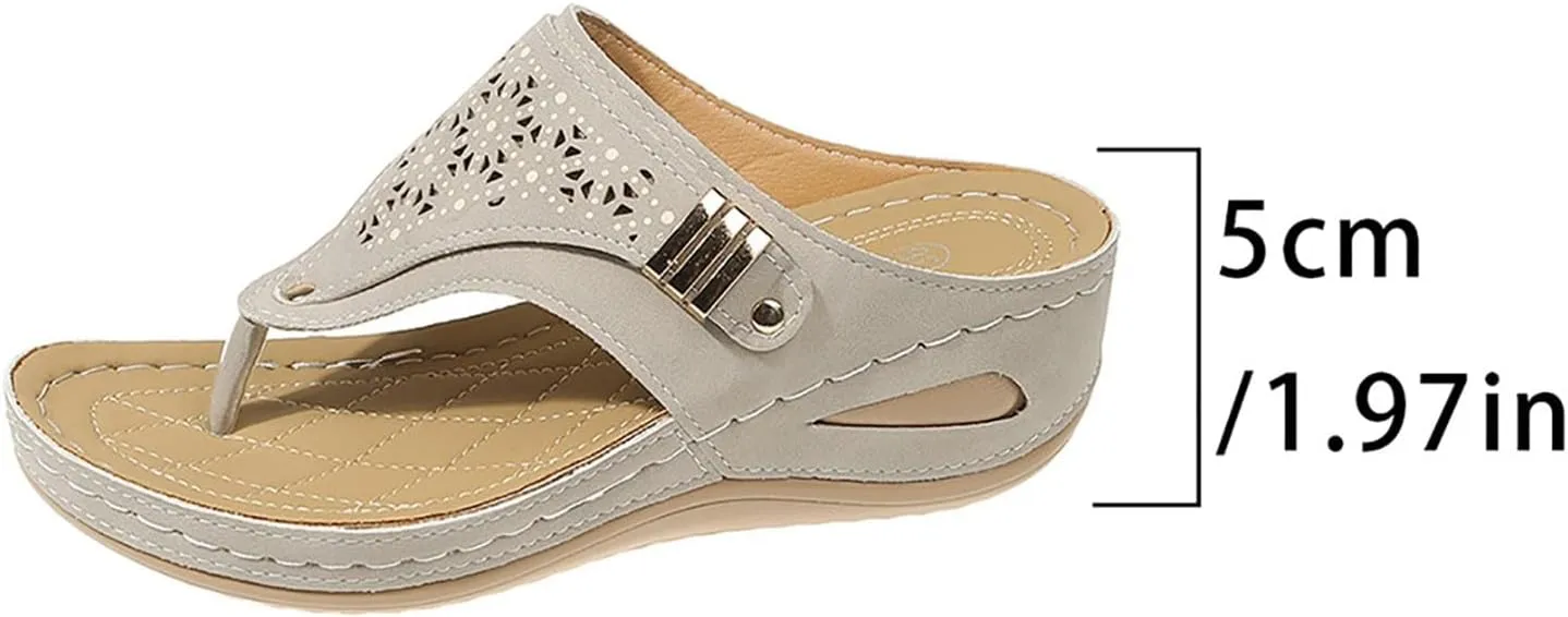 Orthopedic Sandals for Women Summer Dressy Comfortable Shoes Arch Support Wedge Non Slip Flip Flops 2025