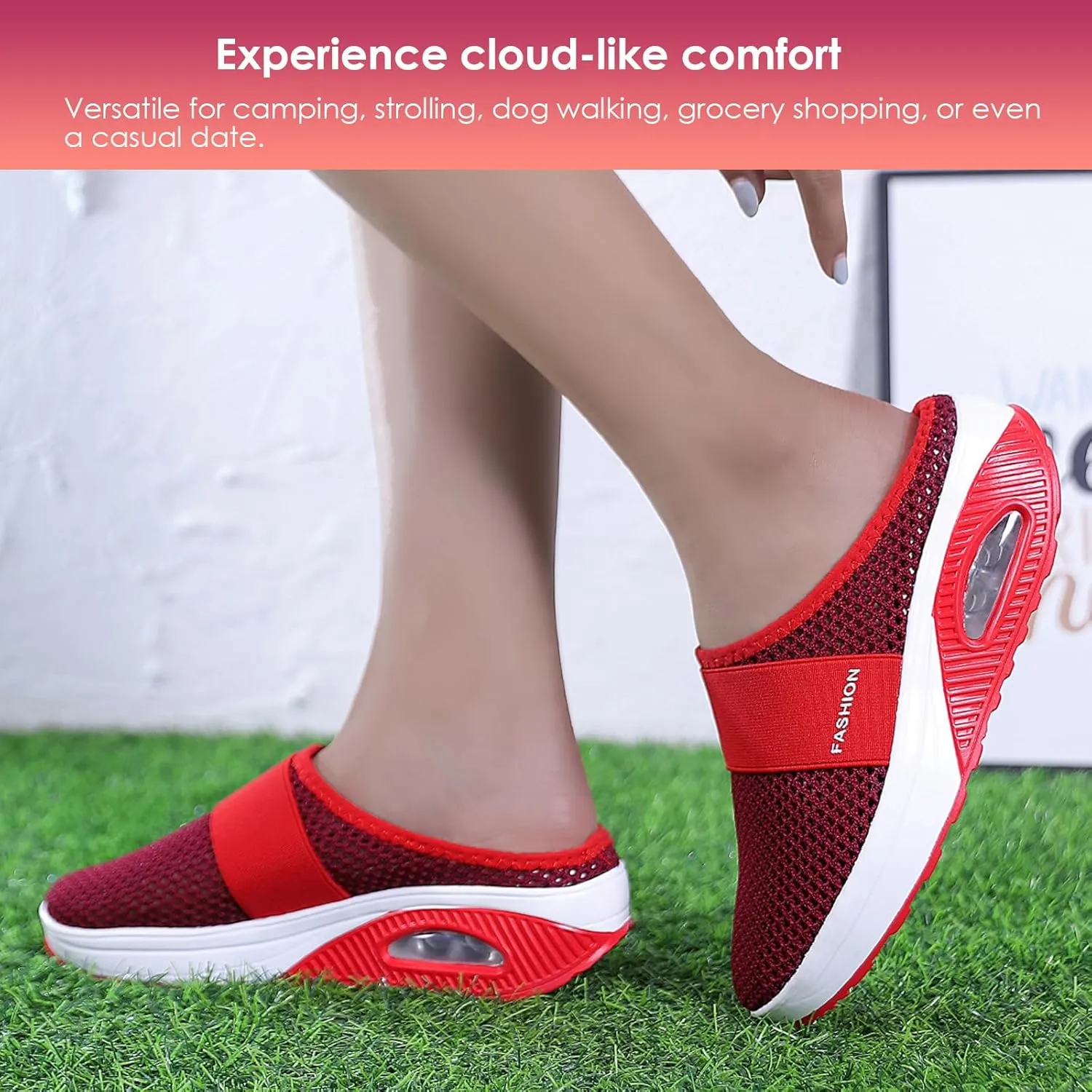 Orthopedic Shoes for Women,Slip-On Walking Shoes,Arch-Support for Women Shoes with Real Air Cushion Reduce Foot Fatigue