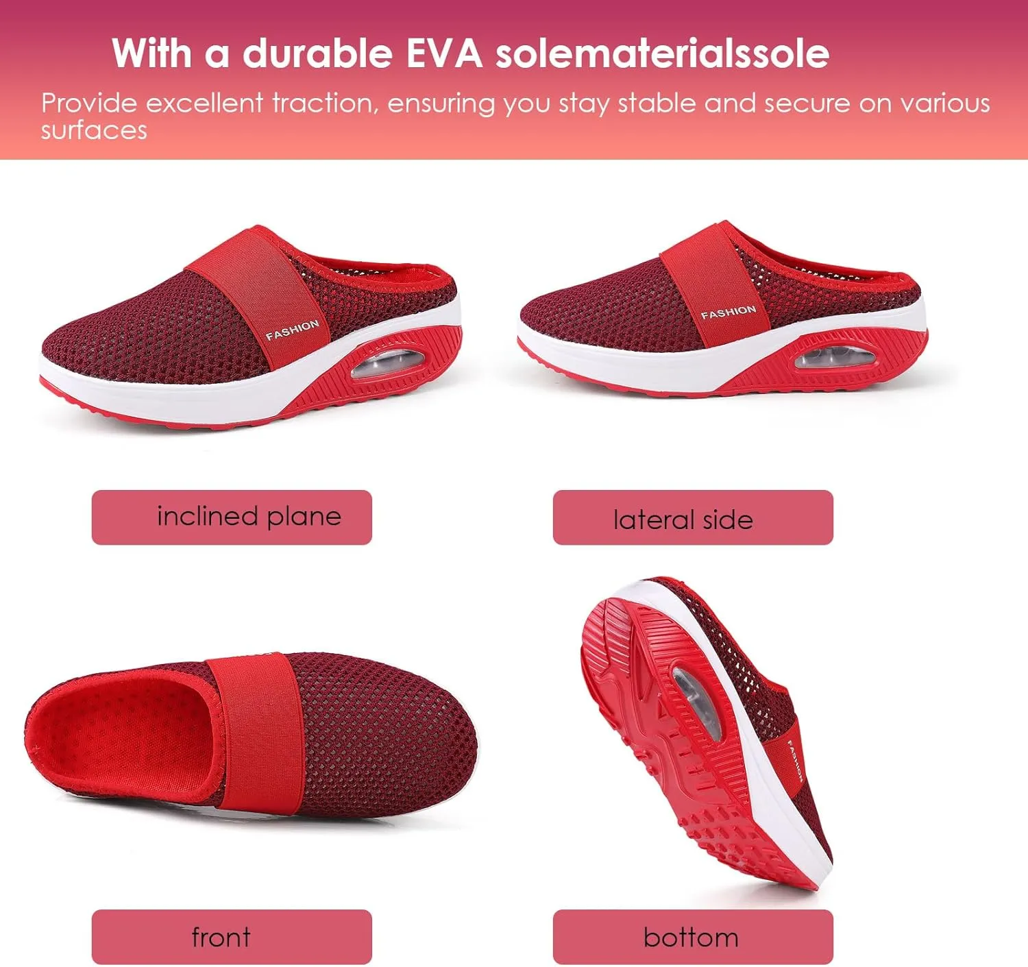 Orthopedic Shoes for Women,Slip-On Walking Shoes,Arch-Support for Women Shoes with Real Air Cushion Reduce Foot Fatigue