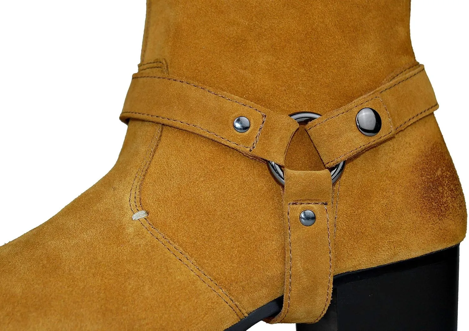 OSSTONE Dress Boot for Men Leather Chukka Designer Boots Casual Heel Shoes Zipper-up OS-JY002-US