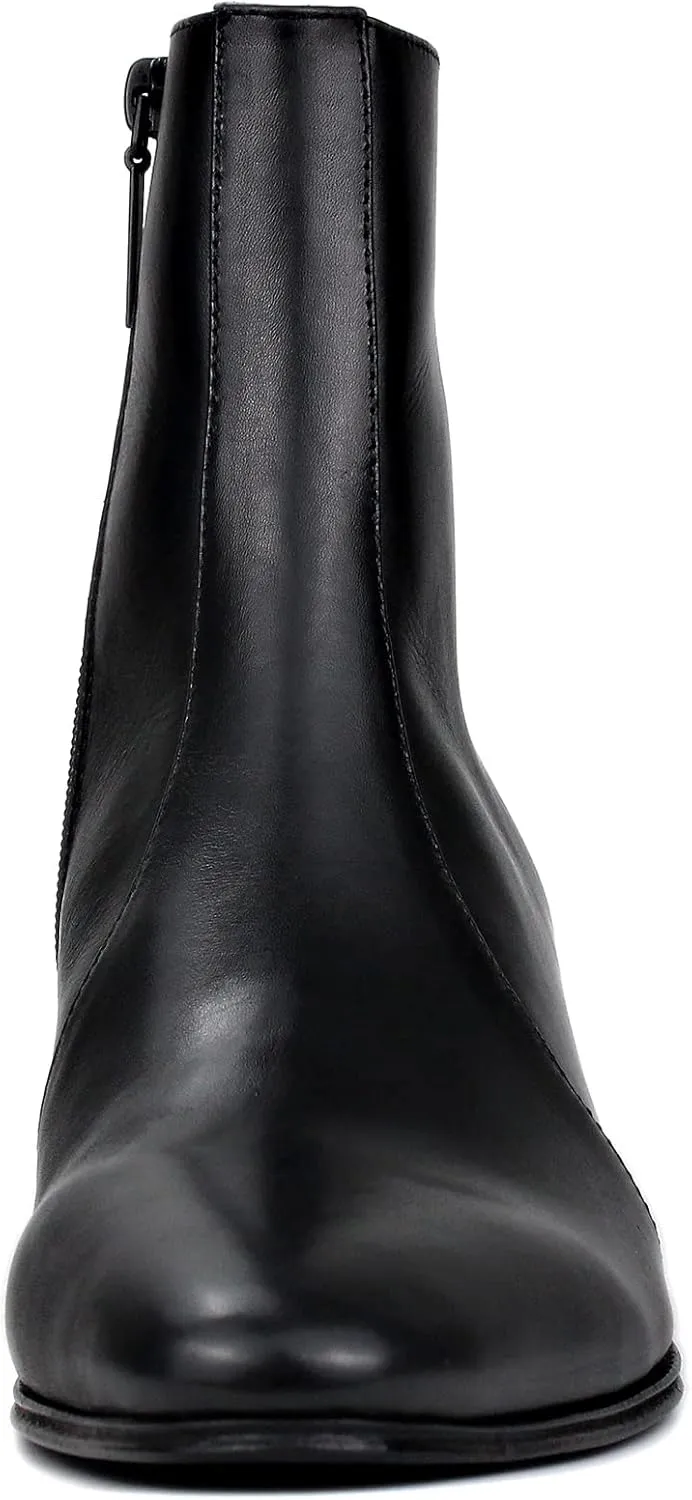 OSSTONE Men Chelsea Ankle Boots Leather Chukka Boots Casual Heel Retro Dress Boots JY040-US