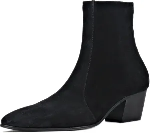 OSSTONE Men Chelsea Ankle Boots Leather Chukka Boots Casual Heel Retro Dress Boots JY040-US
