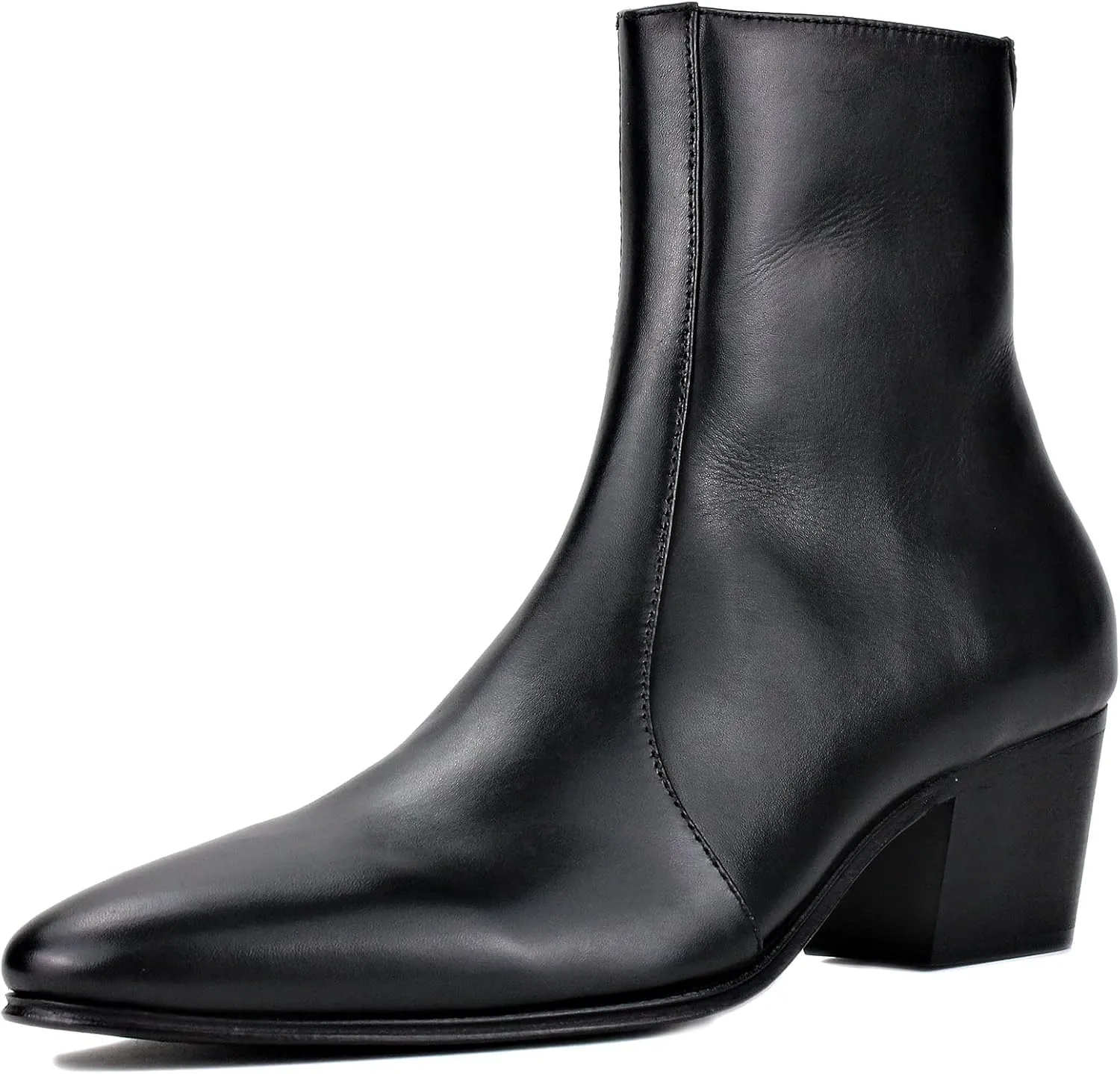 OSSTONE Men Chelsea Ankle Boots Leather Chukka Boots Casual Heel Retro Dress Boots JY040-US
