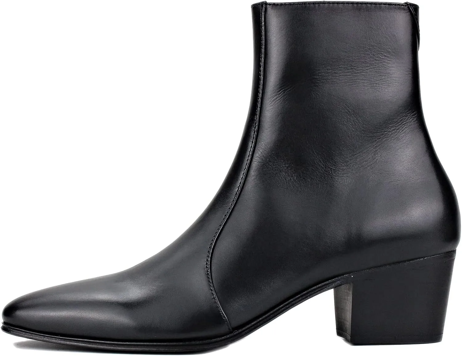 OSSTONE Men Chelsea Ankle Boots Leather Chukka Boots Casual Heel Retro Dress Boots JY040-US