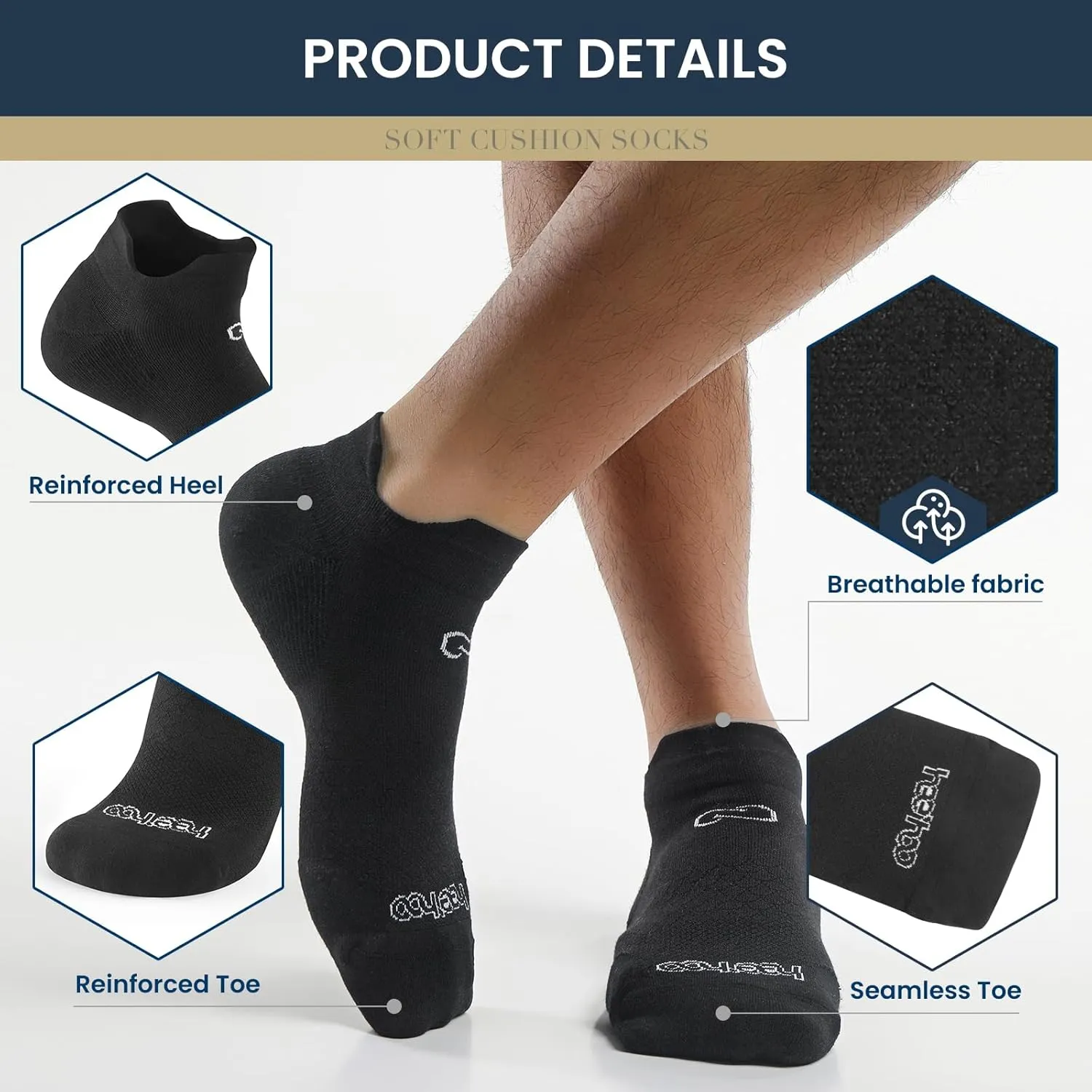 Pack of 4 Ultra-Soft Ankle Socks – Breathable, Moisture-Wicking, Durable & Lightweight Low-Cut Socks for Daily Comfort