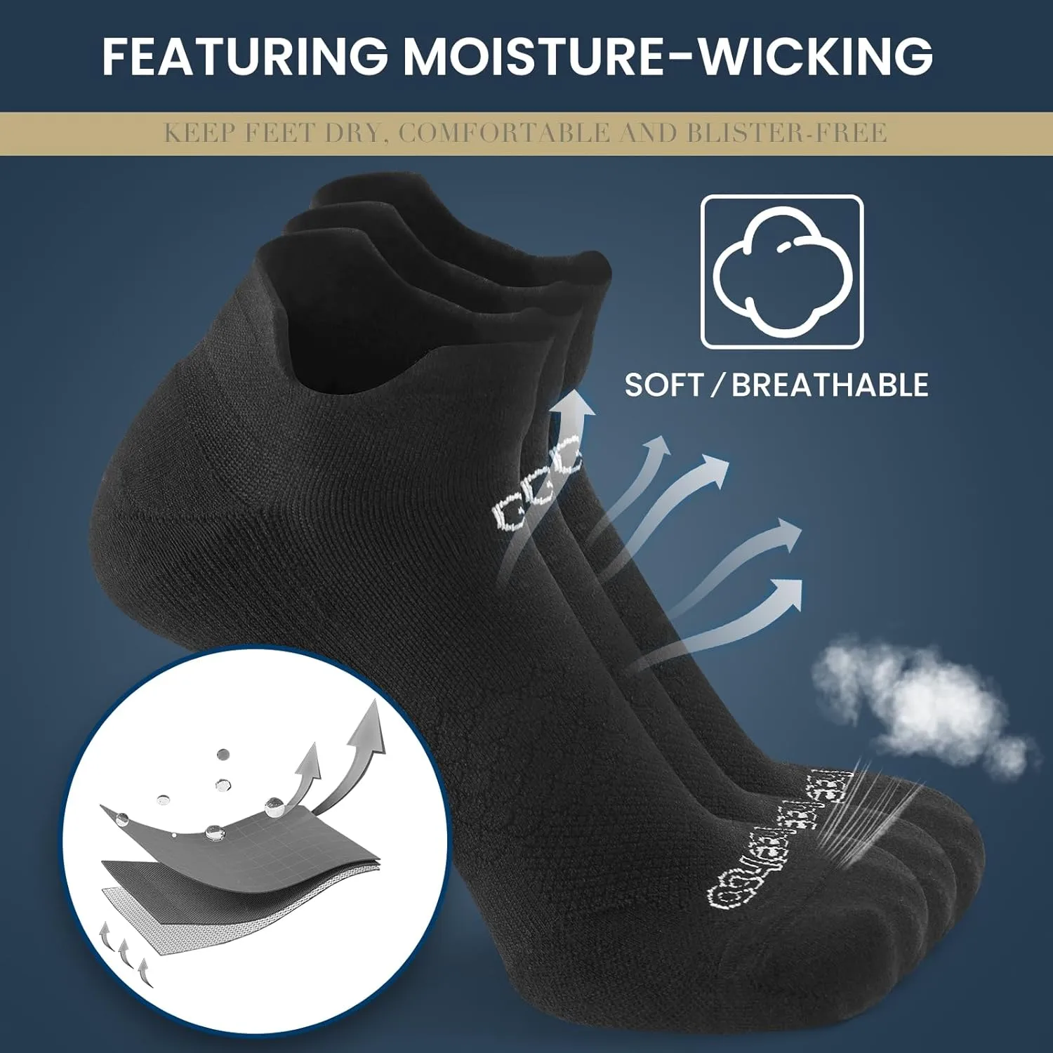 Pack of 4 Ultra-Soft Ankle Socks – Breathable, Moisture-Wicking, Durable & Lightweight Low-Cut Socks for Daily Comfort