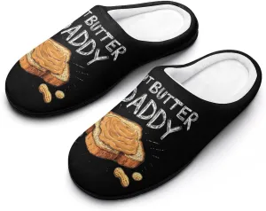 Peanut Butter Daddy Women's Cotton Slippers Comfort Closed Toe Slip On House Shoes Indoor