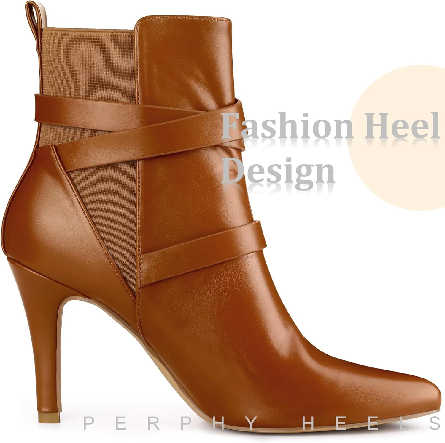 Perphy Chelsea Boots Pointy Toe Stiletto High Heel Ankle Boot for Women