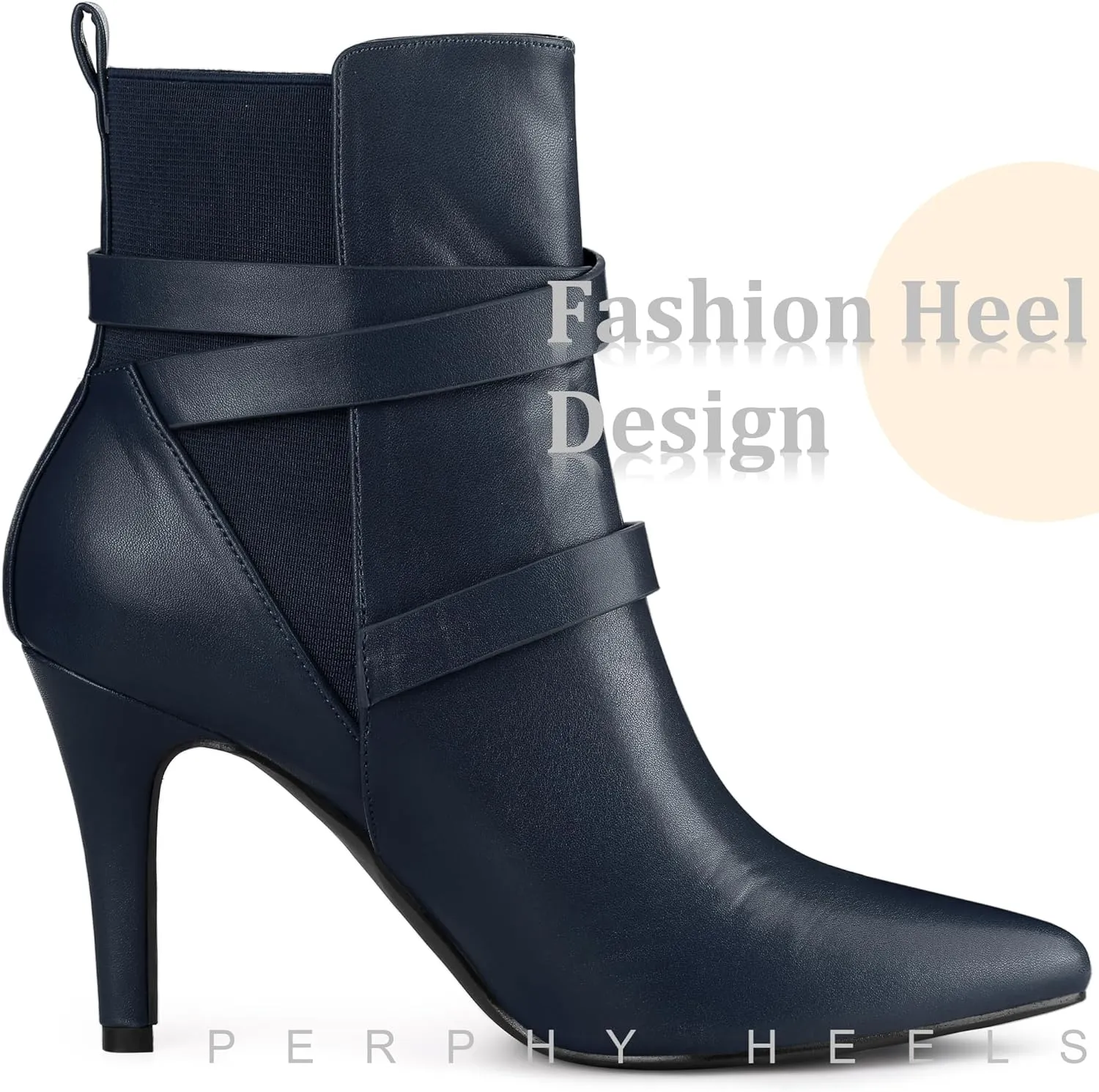 Perphy Chelsea Boots Pointy Toe Stiletto High Heel Ankle Boot for Women