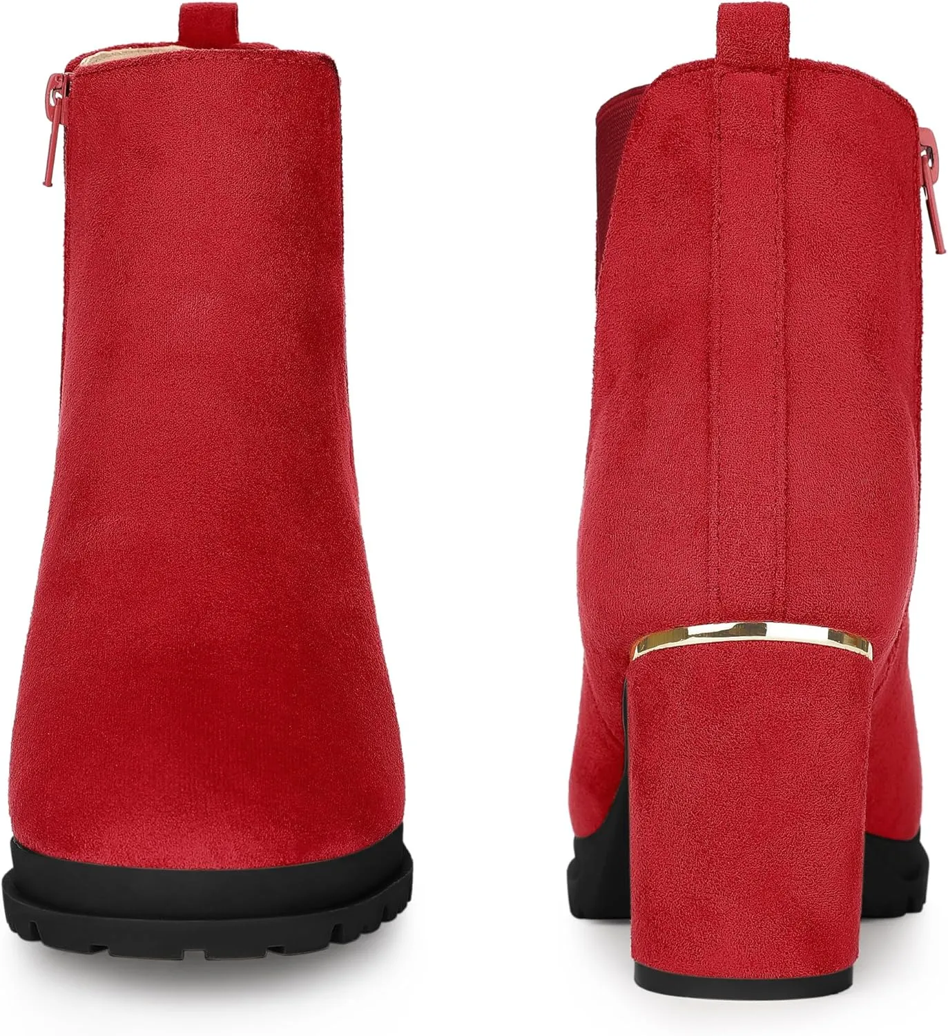 Perphy Platform Chelsea Boot Round Toe Chunky Heels Ankle Boots for Women