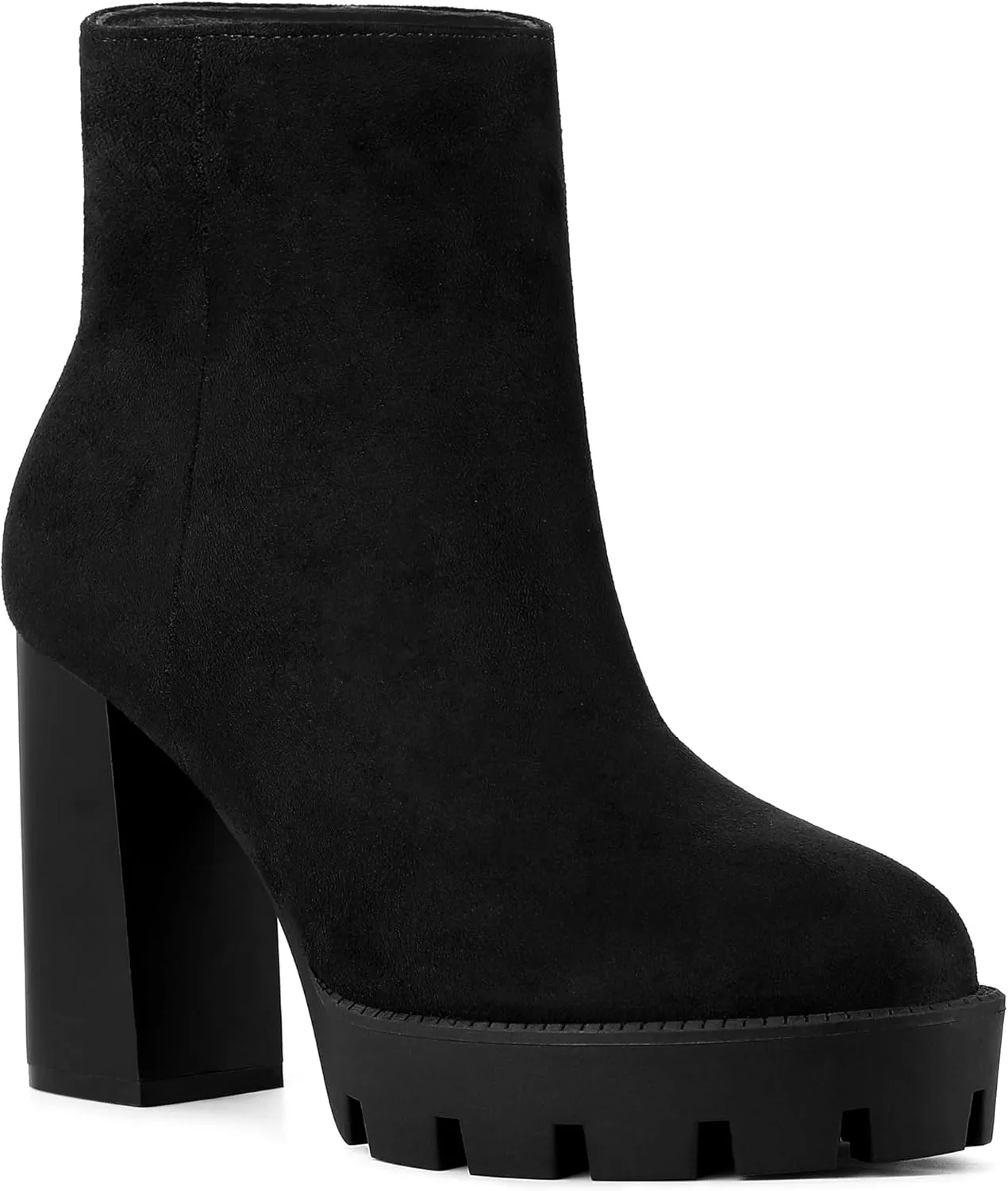 Perphy Platform Lug Sole Chunky Heels Chelsea Ankle Boots for Women