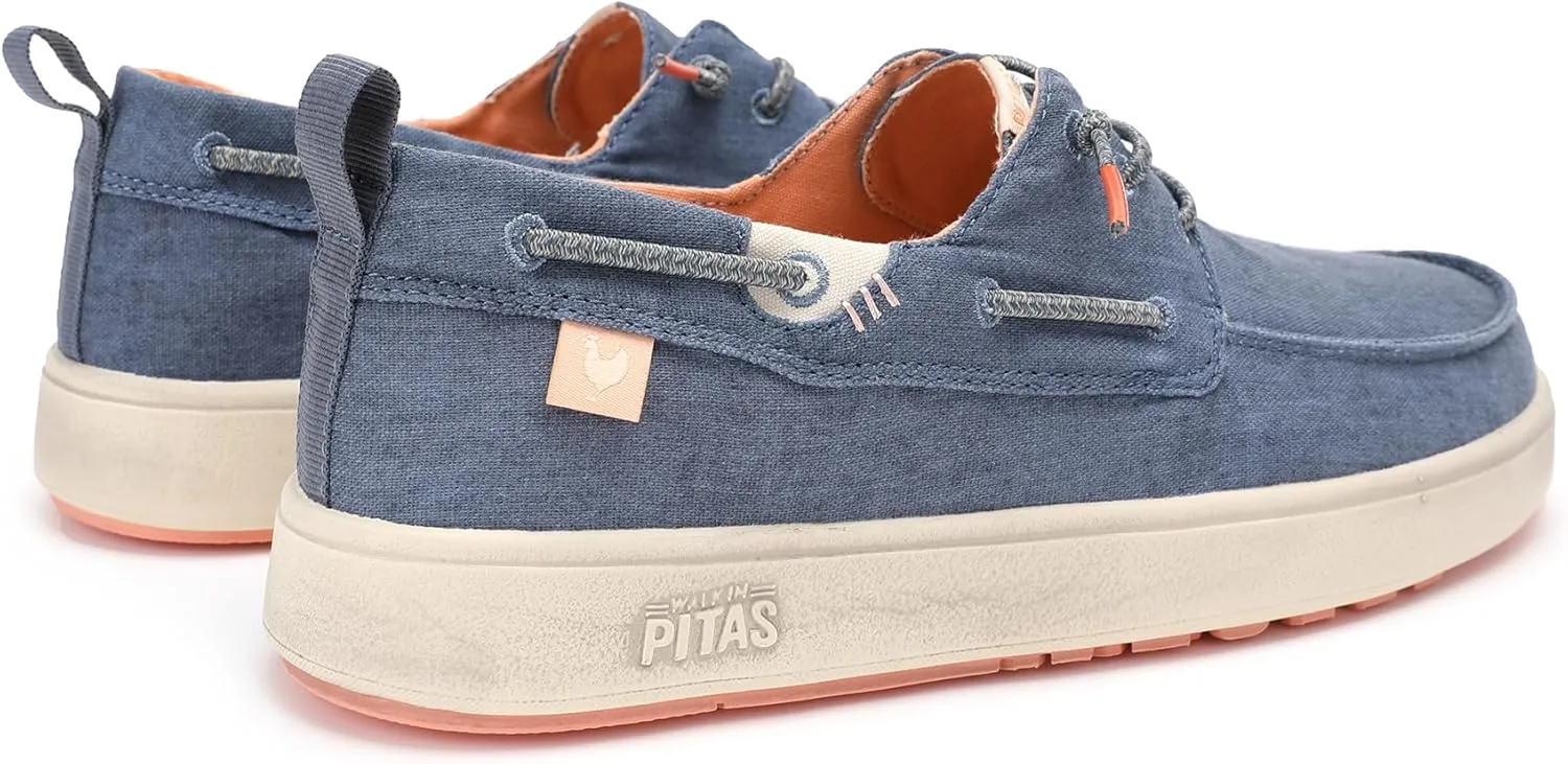 PITAS Maui Flax Slip-On Shoes for Men | Casual Summer Men’s Moccasin | Everyday Wear Loafers | Blue