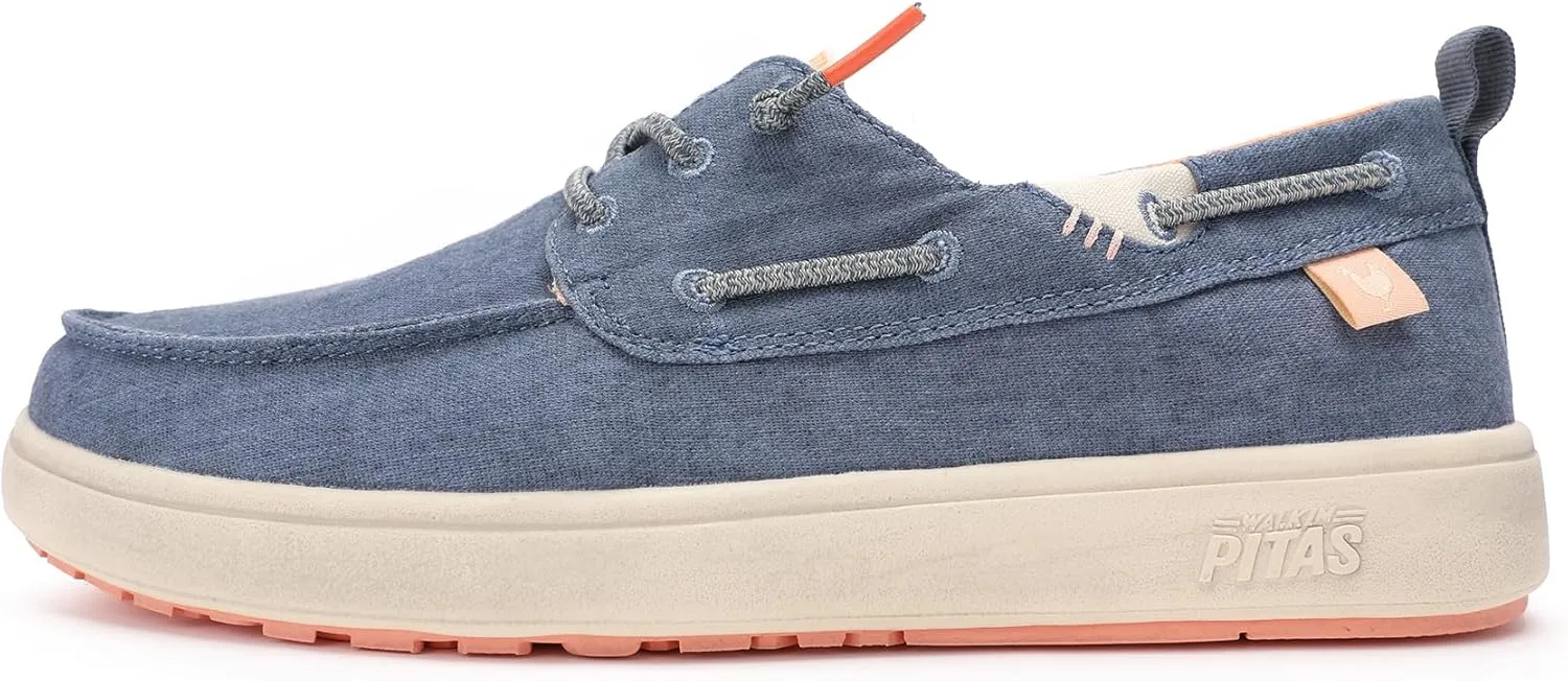 PITAS Maui Flax Slip-On Shoes for Men | Casual Summer Men’s Moccasin | Everyday Wear Loafers | Blue