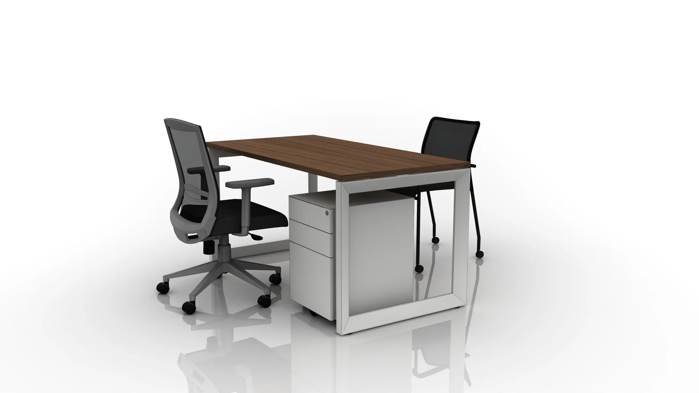 Pivit Frame 60x30 Straight Desk Bundle with Derby and Match Mobile Chair