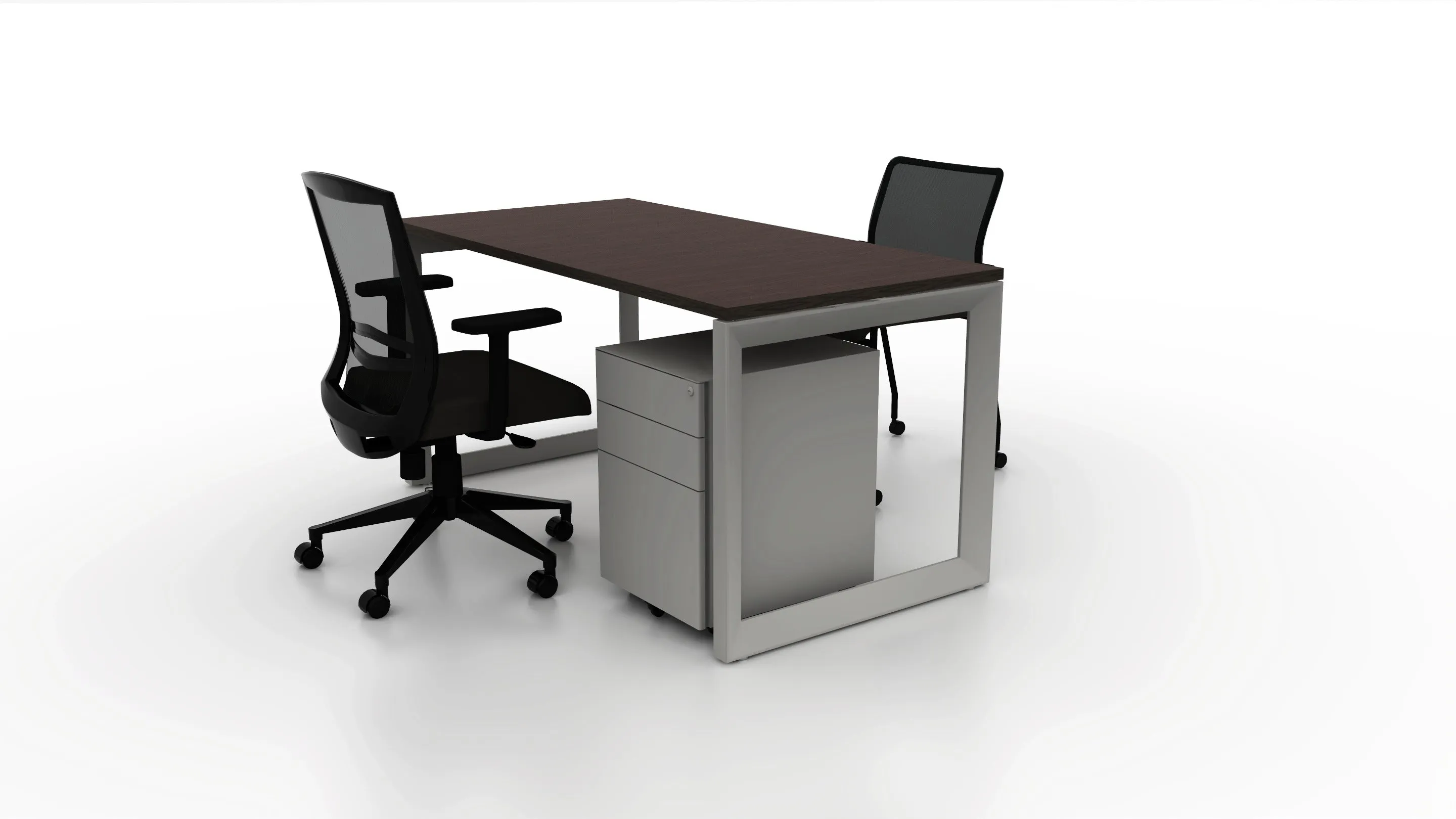 Pivit Frame 60x30 Straight Desk Bundle with Derby and Match Mobile Chair