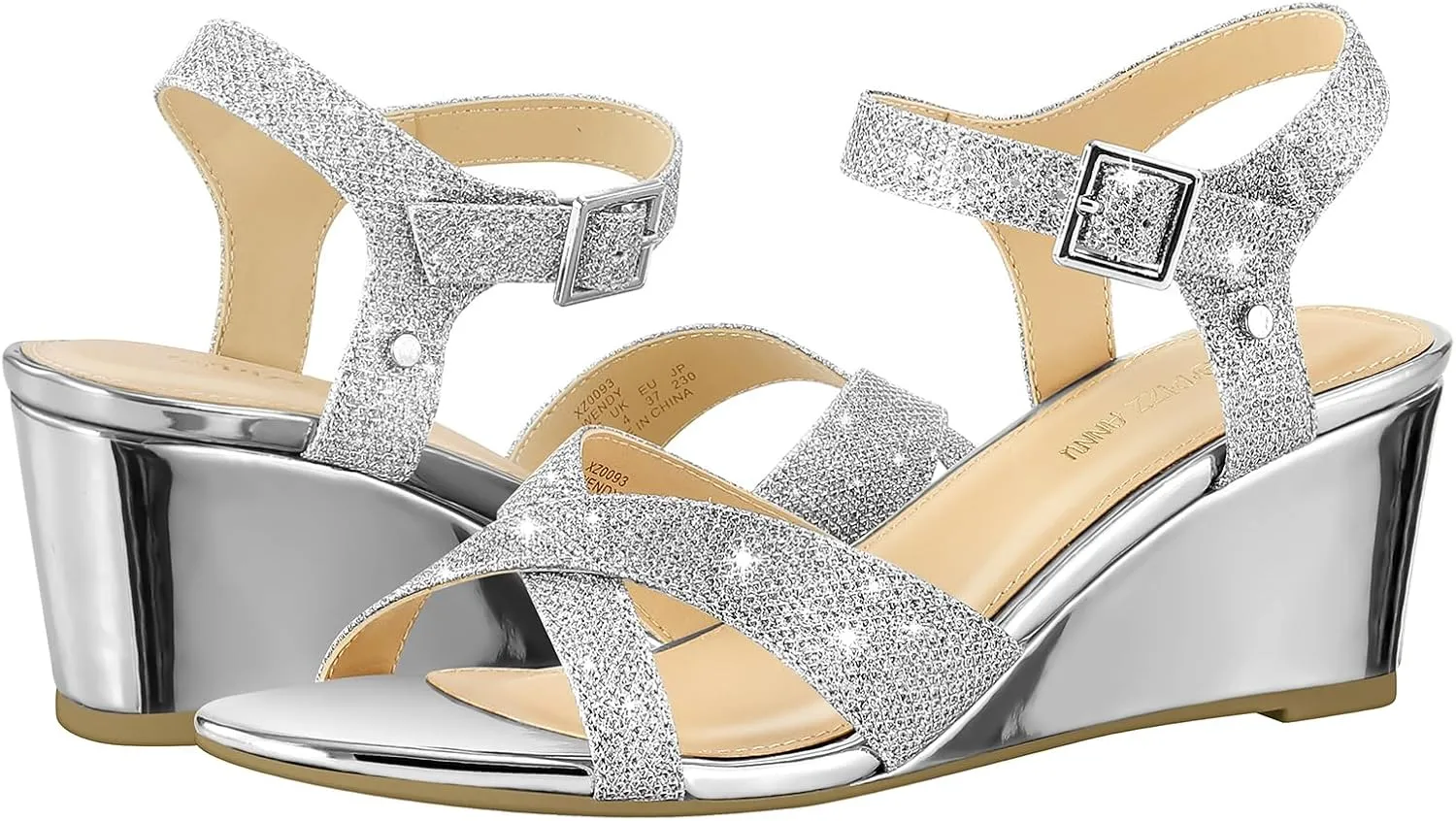 PIZZ ANNU Women's Wendy Low Wedge Sandals Ankle Strap Espadrille Open Toe Casual Summer Women Wedge Heels Shoes