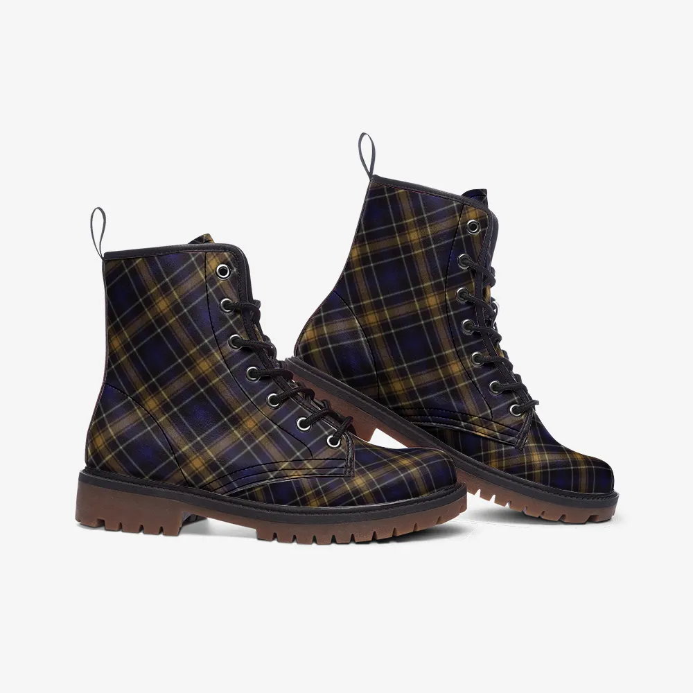 Plaid Vegan Combat Boots