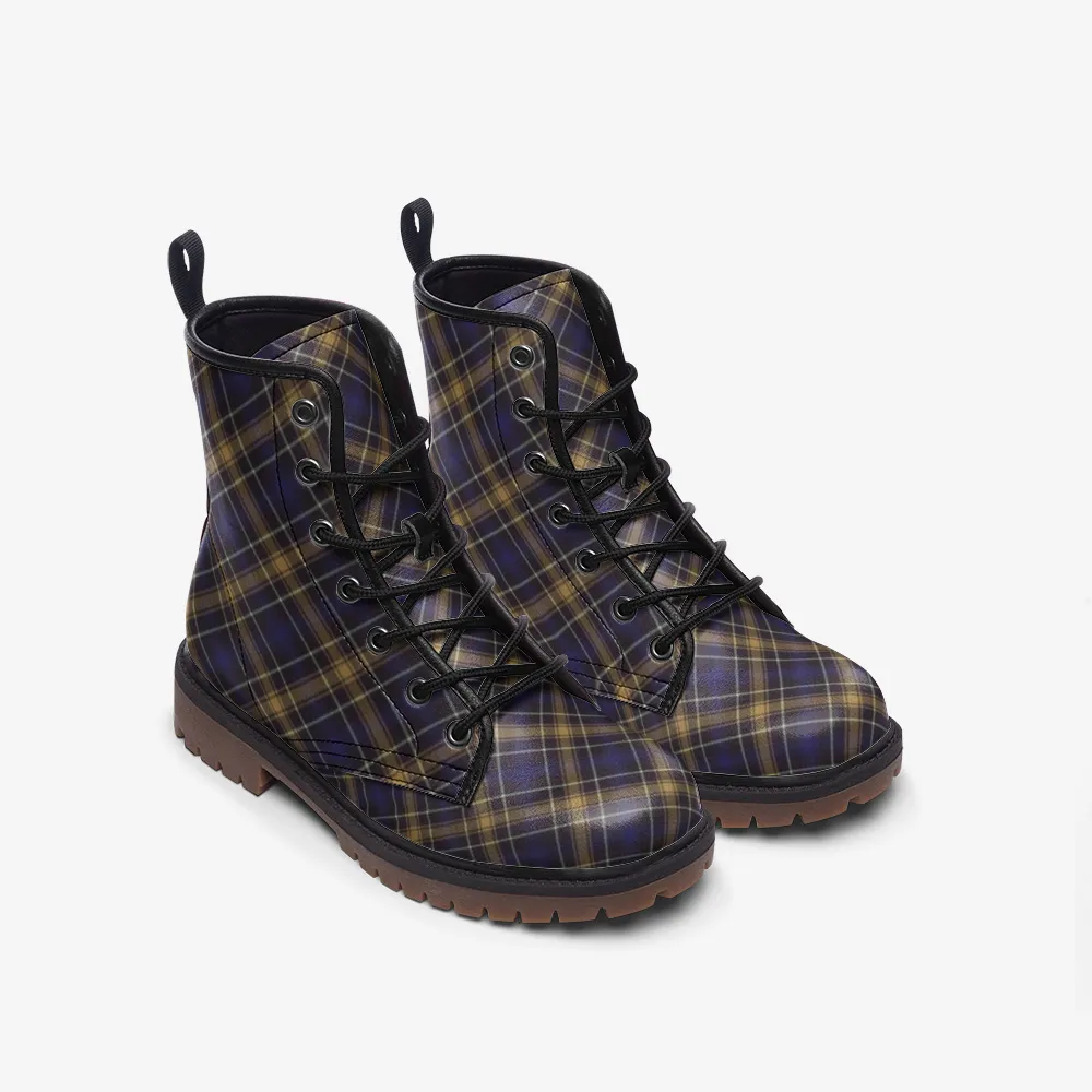 Plaid Vegan Combat Boots
