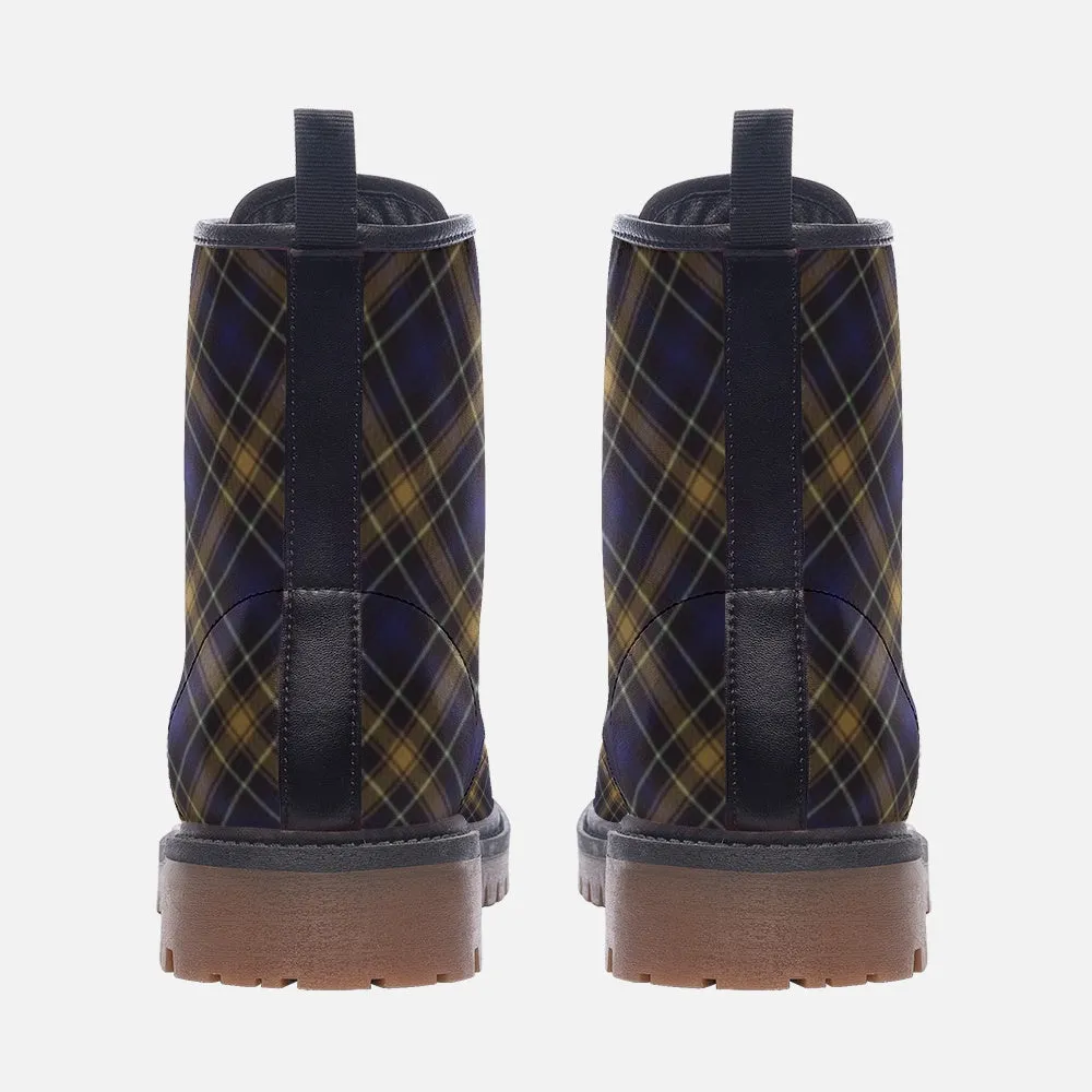 Plaid Vegan Combat Boots