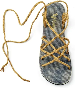 Plaka Flat Gladiator Sandals for Women Sahara