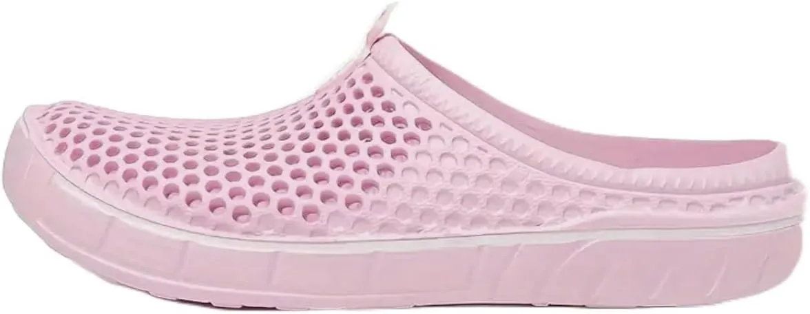 Plus Size Women Clogs: Slip-On Shoes for Beach & Home Comfort. Pink 10.5/44, Grey