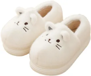Premium Comfort Closed Back Thermal Cute Cat Animal Non Slip Women's Fuzzy House Slippers Indoor Soft Warm Shoes