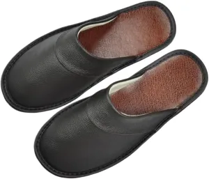Premium Comfort Thermal Leather Stitch Nonslip Women's Fuzzy House Slippers Indoor Outdoor Soft Warm Shoes Plus Size