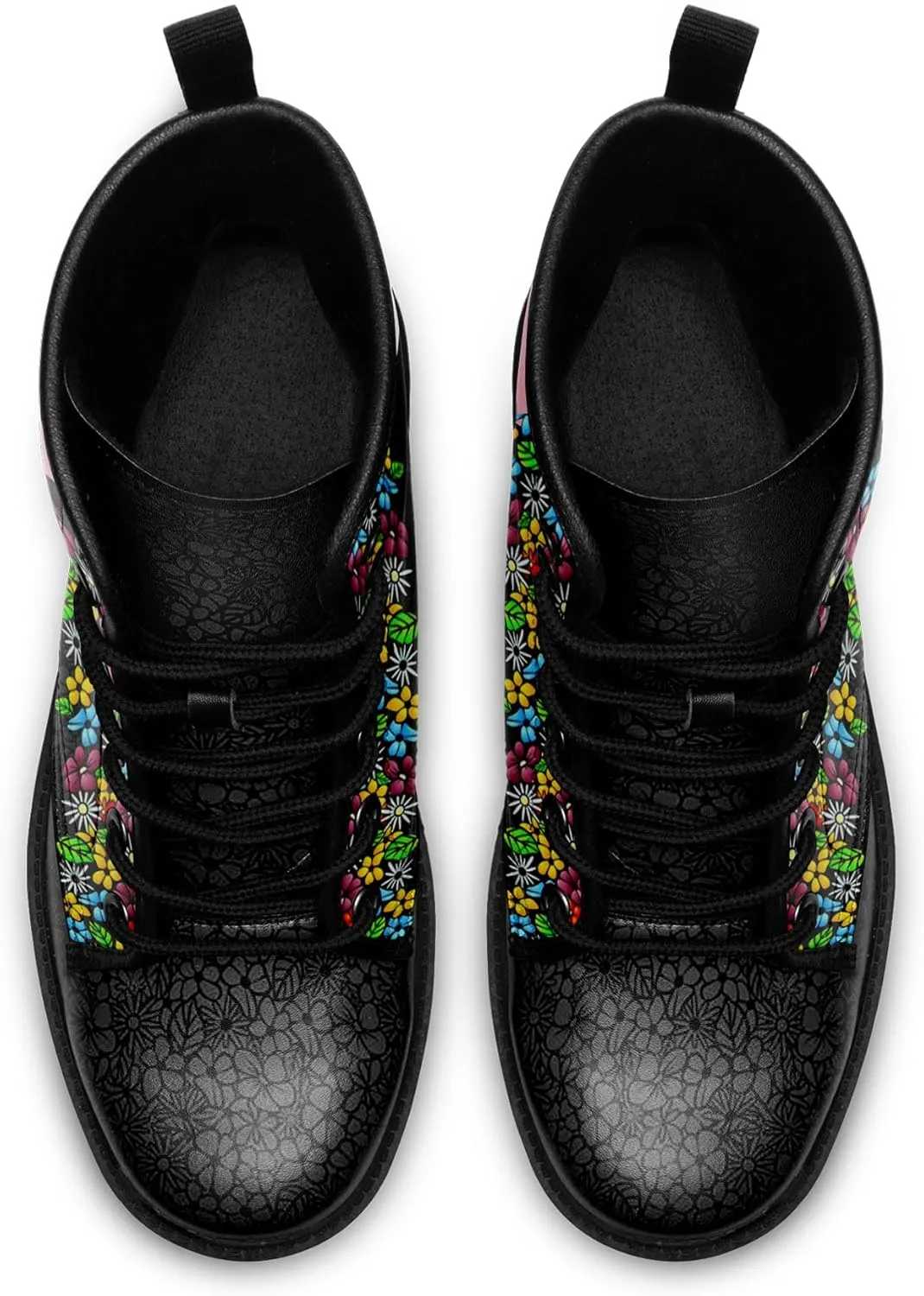 Punk Combat Boots, Stylish Motorcycle Booties for Men & Women, Waterproof Work Boot with Artistic Design
