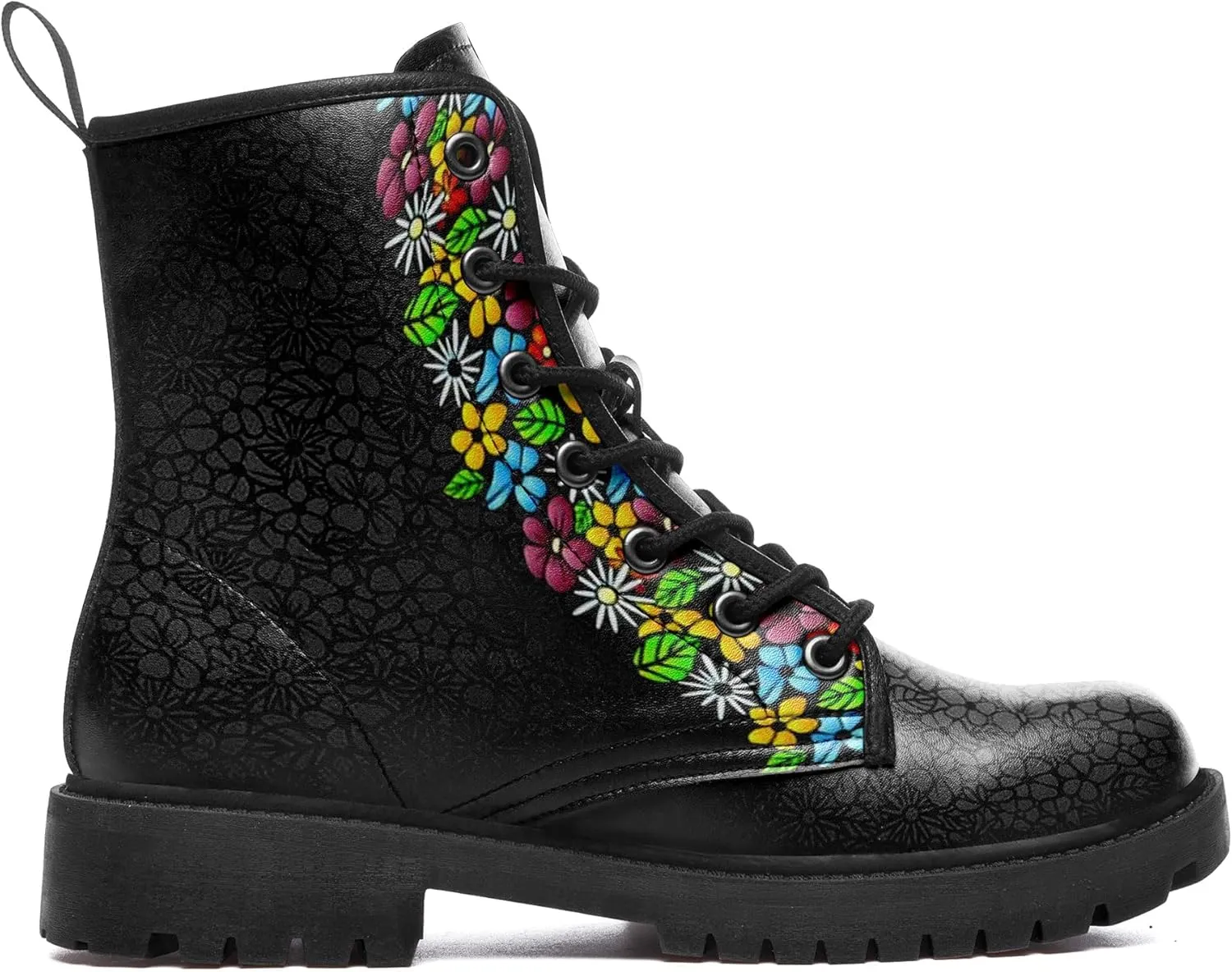 Punk Combat Boots, Stylish Motorcycle Booties for Men & Women, Waterproof Work Boot with Artistic Design