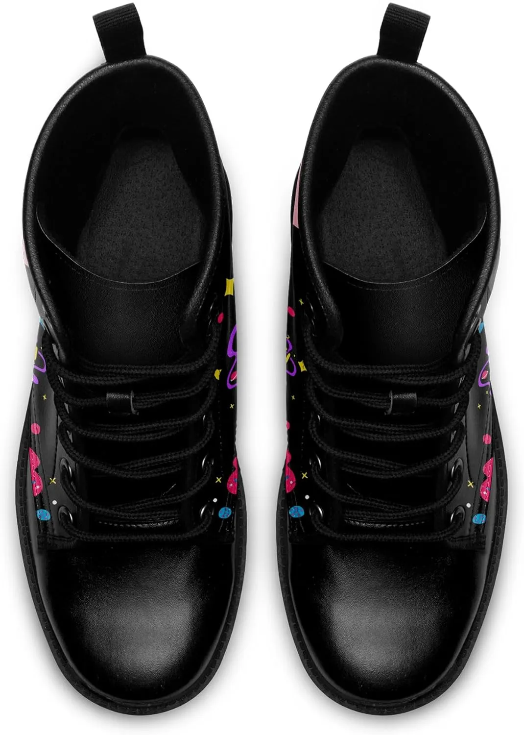 Punk Combat Boots, Stylish Motorcycle Booties for Men & Women, Waterproof Work Boot with Artistic Design