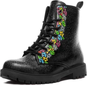 Punk Combat Boots, Stylish Motorcycle Booties for Men & Women, Waterproof Work Boot with Artistic Design