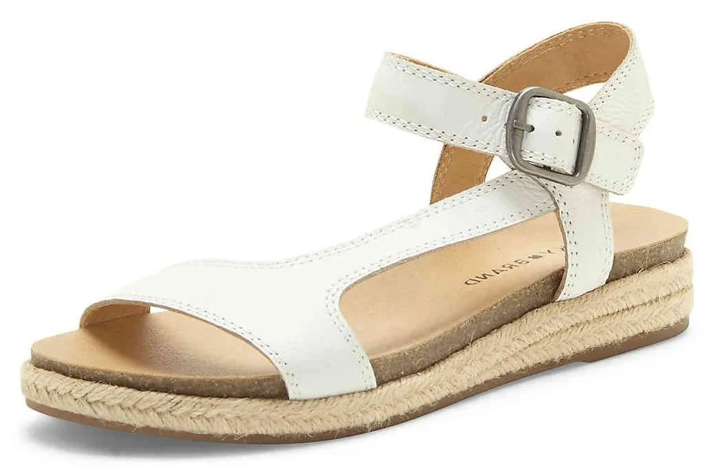 Quick resolution Sandals Lucky Wedge Ankle Espadrille Brand Gabrien Flat White Suede Specially designed Leather