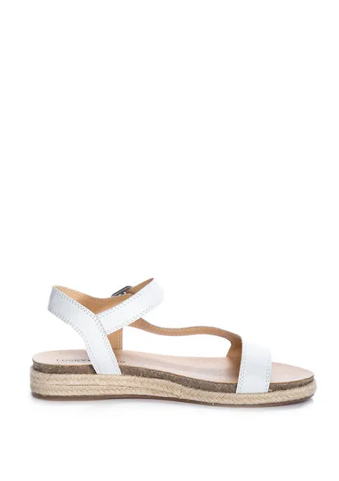 Quick resolution Sandals Lucky Wedge Ankle Espadrille Brand Gabrien Flat White Suede Specially designed Leather