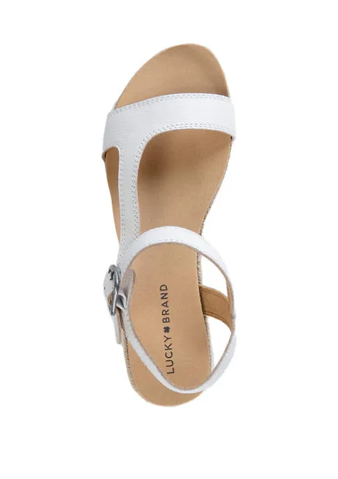 Quick resolution Sandals Lucky Wedge Ankle Espadrille Brand Gabrien Flat White Suede Specially designed Leather