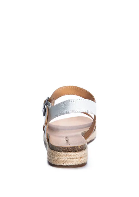 Quick resolution Sandals Lucky Wedge Ankle Espadrille Brand Gabrien Flat White Suede Specially designed Leather