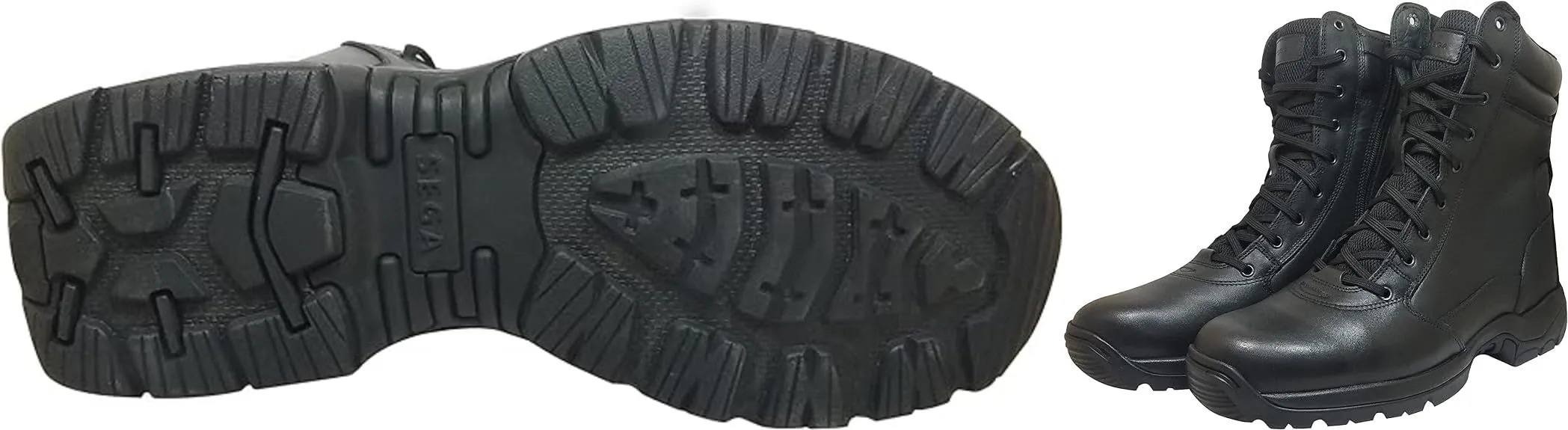 QUIVE SEGA Combat 3.O Mid-Calf Black Leather Boots